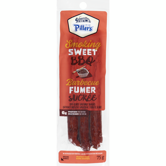 Pillers Dry Cured Sausage Snacks Smoking Sweet Bbq 75 g, $5.32/100g