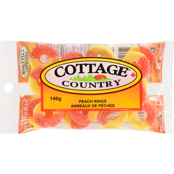 Cottage Country Peach Rings 150 g, $2.50/100g