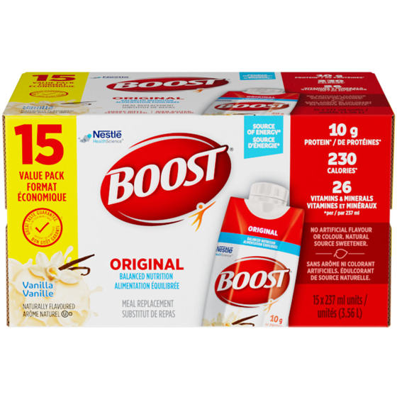Nestle Health Science BOOST Vanilla Meal Replacement Drink, 15ct 15x237.0 ml, $0.98/100ml