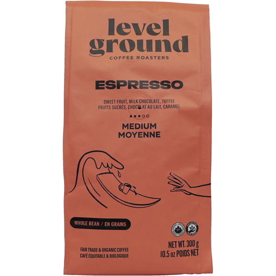 Level Ground Craft Blend Coffee Espresso Medium Whole Bean 300 g, $5.83/100g