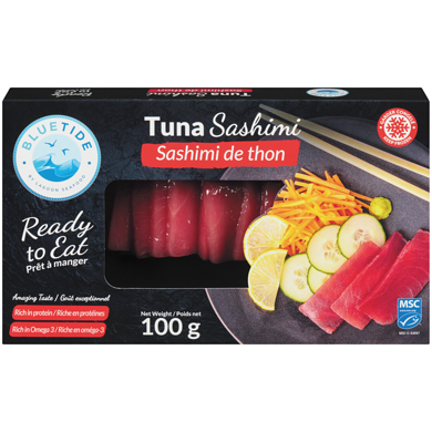 Blue Tide Tuna Sashimi, Frozen 100 g, $7.99/100g