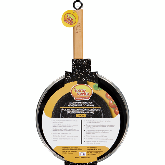 Verka Aluminum Nonstick Wok Marble Coating 26 Cm 1 ea, $30.00/1ea
