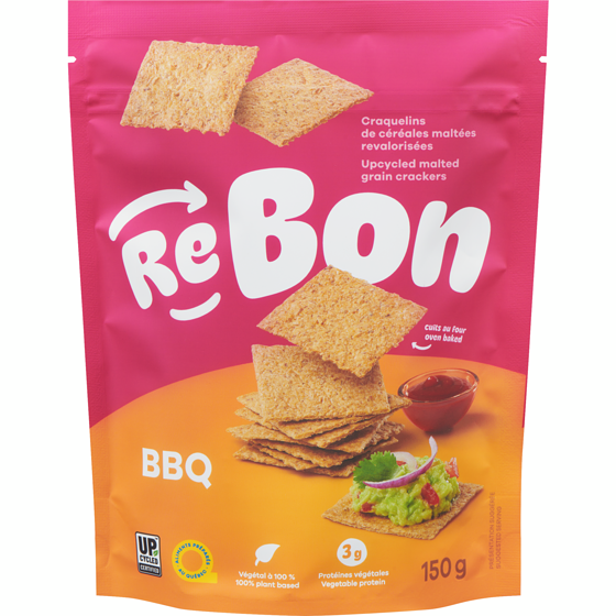 Rebon Upcycled Malted Grain Crackers Bbq 150 g, $2.86/100g