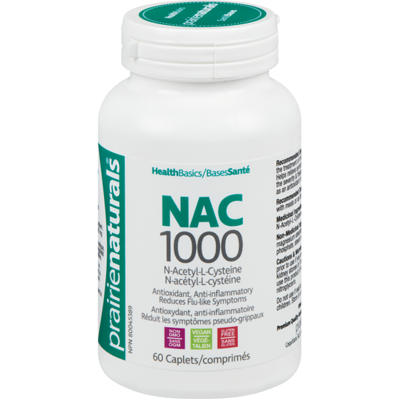 Prairienaturals Healthbasics Nac 1000 60 ea, $0.50/1ea
