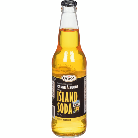 Grace Island soda boisson mangue 355 ml, 0,35 $/100ml