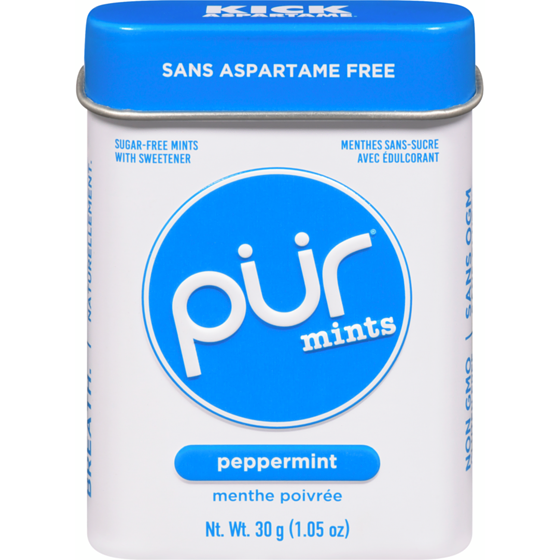 Pur Gum Aspartame Free, Sugar-Free, Natural Peppermint Flavoured Mints 30 g, $9.97/100g