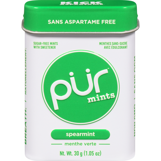 Pur Gum Aspartame Free, Sugar-Free, Natural Spearmint Flavoured Mints 30 g, $9.97/100g