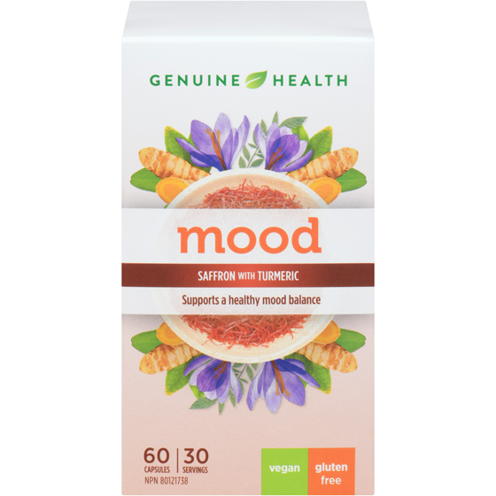 Genuine Health Mood, Saffon & Turmeric 60 ea, $0.71/1ea