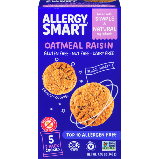Allergy Smart Oatmeal Raisin Cookies 140 g, $3.56/100g