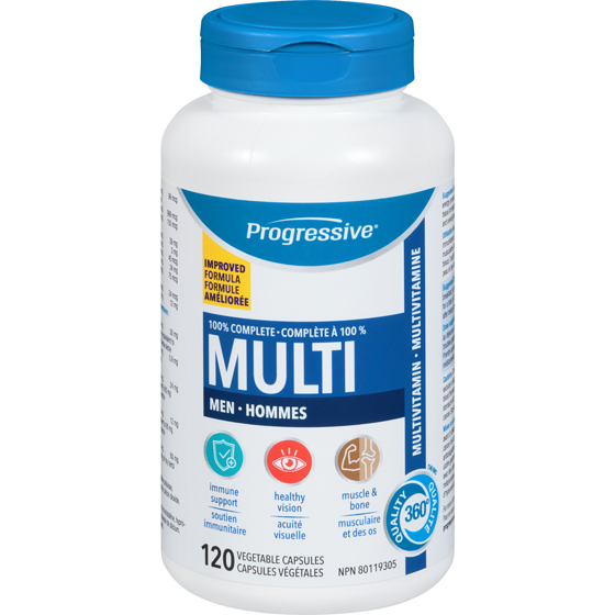 Progressive Multi multivitamine hommes 120 ea, 0,27 $/1ch