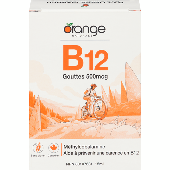 Orange Naturals B12 gouttes 500 mcg 15 ml, 173,27 $/100ml