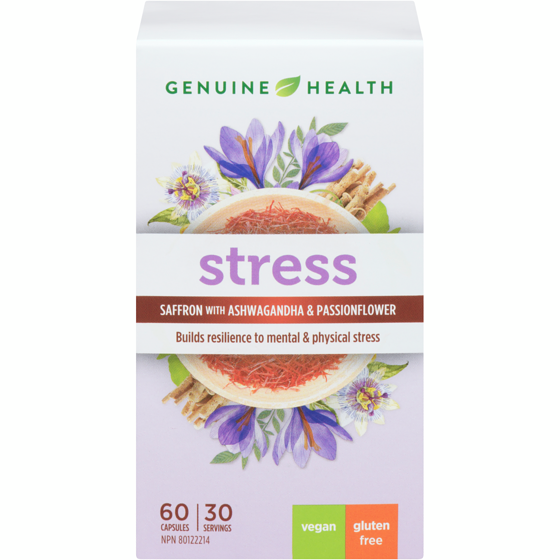 Genuine Health Stress Supplement, Saffron & Ashwagandha 60 ea, $0.78/1ea