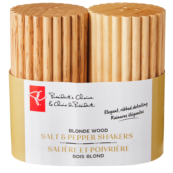 le Choix du Président Salière et poivrière avec motif côtelé, ensemble de 2 1 ea, 9,00 $/1ch