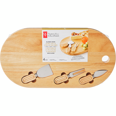le Choix du Président Planche à fromage en bois d’acacia, ensemble de 4 pièces 1 ea, 35,00 $/1ch