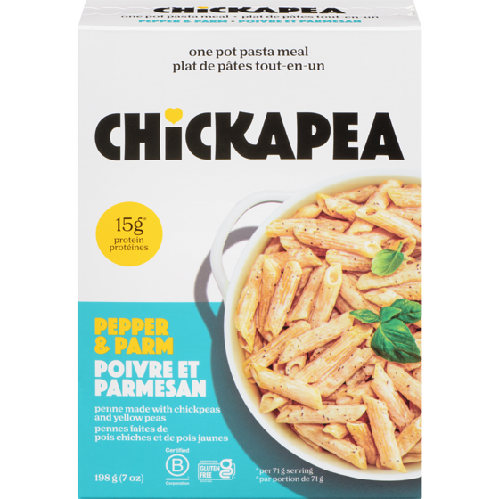 Chickapea One Pot Pasta Meal Pepper & Parm 198 g, $4.04/100g
