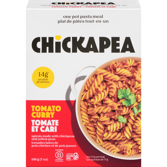 Chickapea One Pot Pasta Meal Tomato Curry 198 g, $4.04/100g
