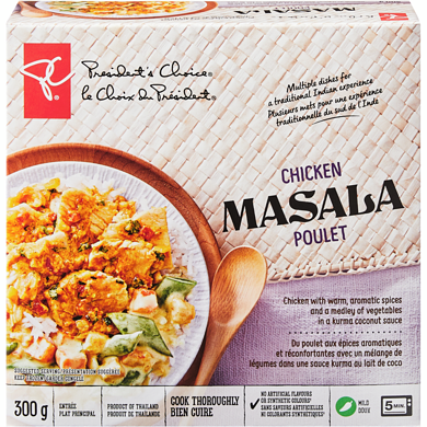 President's Choice Chicken Masala on Rice 300 g, $1.83/100g