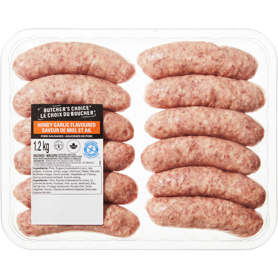 Butcher's Choice Honey Garlic Flavoured Pork Sausages Club Pack 1.1 kg, $0.91/100g