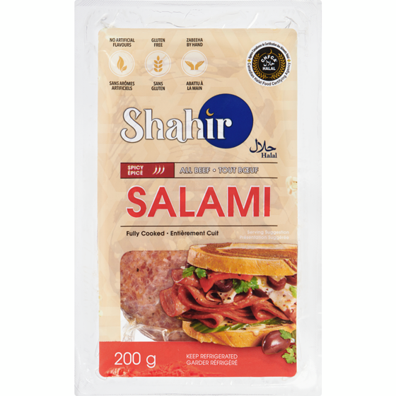 Shahir Halal Salami Spicy 200 g, $4.25/100g