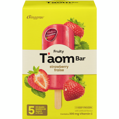 T'aom Bar Barres de glace fraise 5x75.0 ml, 1,46 $/100g