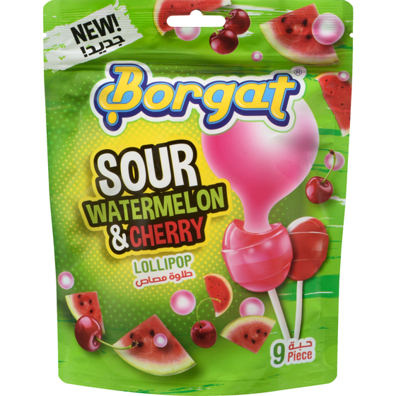 Borgat Sour Watermelon & Sour Cherry Lollipops 18 g, $13.83/100g