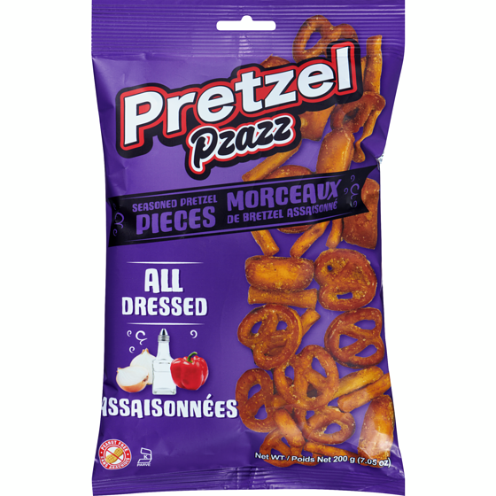 Pzazz Morceaux de bretzel assaisonné assaisonnées 200 g, 2,25 $/100g