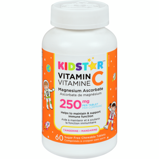 Kidstar Vitamin C Magnesium Ascorbate Tangerine 250 Mg 60 ea, $0.55/1ea