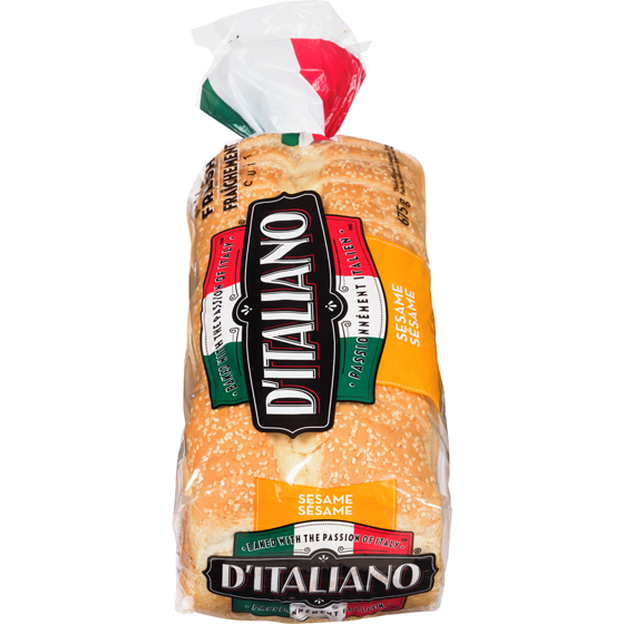 D'Italiano Sesame Seed Bread 675 g, $0.59/100g