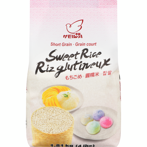 Heiwa Riz glutineux grain court 1.81 kg, 0,38 $/100g