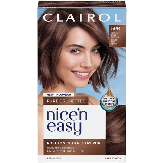 Clairol Nice'n Easy Pure Brunettes, Permanent Hair Dye, Rich Tones That Stay Pure Until Re-Coloring 5bb Medium Blush Brown 1 ea, $14.99/1ea