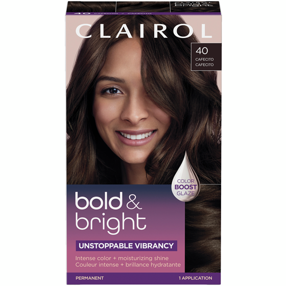 Clairol Bold & Bright, Permanent Hair Dye, Intense Color + Moisturizing Shine 40 Cafecito 1 ea, $15.99/1ea