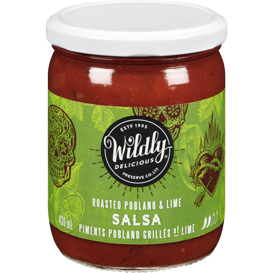 Wildly Delicious Salsa Roasted Poblano & Lime 430 ml, $1.51/100ml