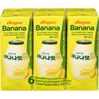 Binggrae Tinytan boisson au lait aromatisé à la banane 6x200.0 ml, 0,75 $/100ml