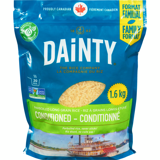 Dainty Parboiled Long Grain Rice Conditioned Family Format 1.6 kg, $0.78/100g