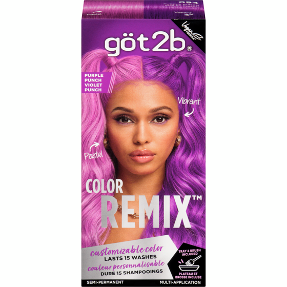 Schwarzkopf Color Remix, Customizable Semi-Permanent Hair Colour, Purple Punch, 1 Application 1 ea, $14.99/1ea