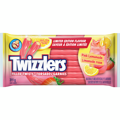 Twizzlers Filled Twists Candy Pink Lemonade Limited Edition