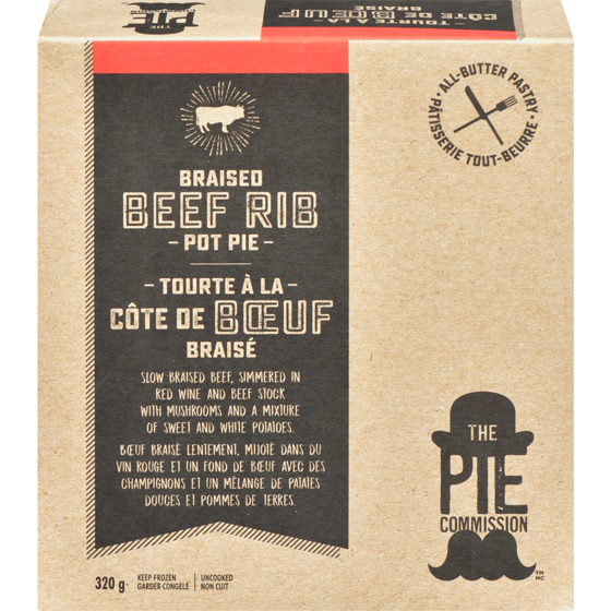The Pie Commission Braised Beef Rib Pot Pie 320 g, $3.44/100g