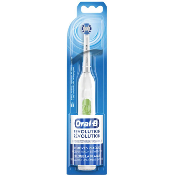 Oral-B Brosse à dents à piles oral-b revolution avec (1) brossette, blanc, piles incluses 1 ea, 16,99 $/1ch