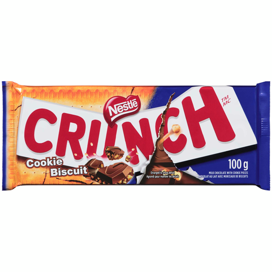 Nestlé Crunch Milk Chocolate Bar With Cookie Pieces 100 g, $3.49/100g