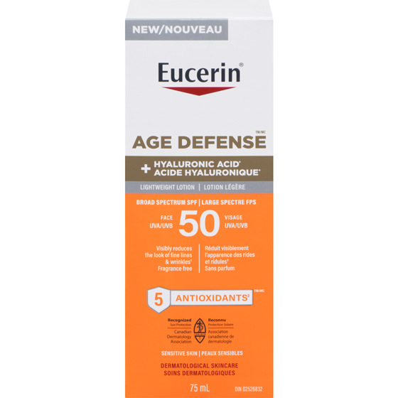 Eucerin Age defense lotion légère large spectre fps 50 75 ml, 35,99 $/100ml