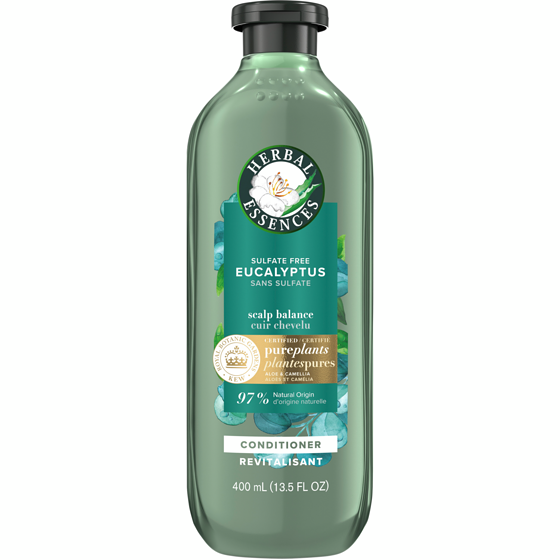 Herbal Essences Eucalyptus Sulfate Free Conditioner, Scalp Balance, with Certified Camellia Oil and Aloe Vera, For All Hair Types, Especially with Dry Scalp 400 ml, $2.50/100ml