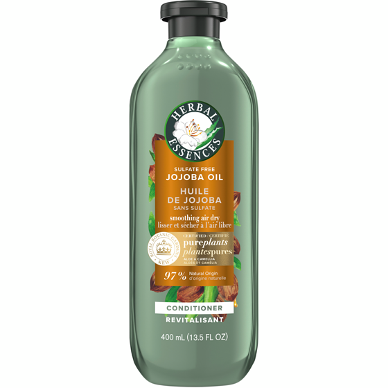Herbal Essences Jojoba Oil Sulfate Free Conditioner, Made for Air Drying, Smoothing, with Certified Camellia Oil and Aloe Vera, For All Hair Types, Especially Frizzy Hair 400 ml, $2.50/100ml