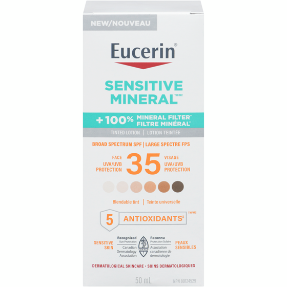 Eucerin Lotion solaire teintée pour le visage sun minérale sensible avec fps 35 50 g, 53,98 $/100g