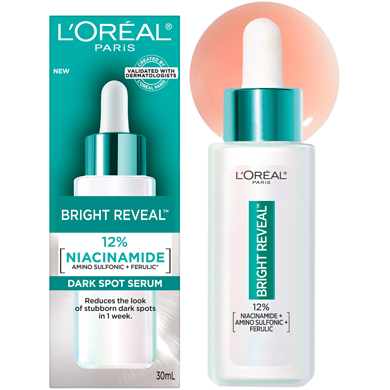 L'Oreal Paris Bright Reveal Dark Spot Face Serum with 12% Niacinamide 30 ml, $159.97/100ml