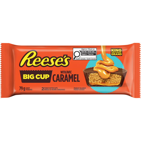 Reese's Big Cup Candy With Caramel King Size 79 g, $3.66/100g