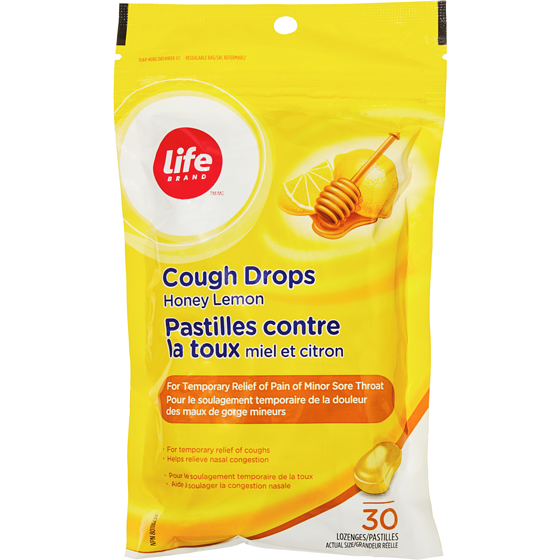 Life Pastilles contre la toux au miel et citron, 30 pastilles 30 ea, 0,08 $/1ch