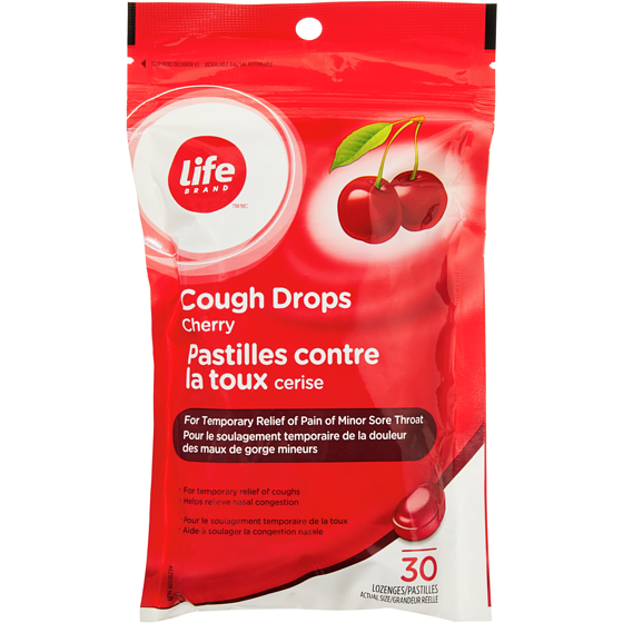 Life Brand Cherry Cough Drops 30 Lozenges 30 ea, $0.08/1ea