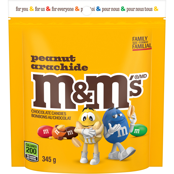 M&M's Peanut Milk Chocolate Candies, Family Bag 345 g, $3.19/100g