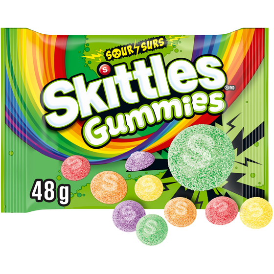 Skittles Sour Gummies Chewy Candy 48 g, $4.15/100g