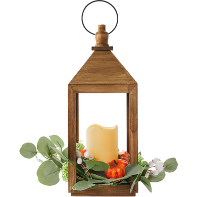 Wooden Lantern with Candle - 1 ea | Zehrs